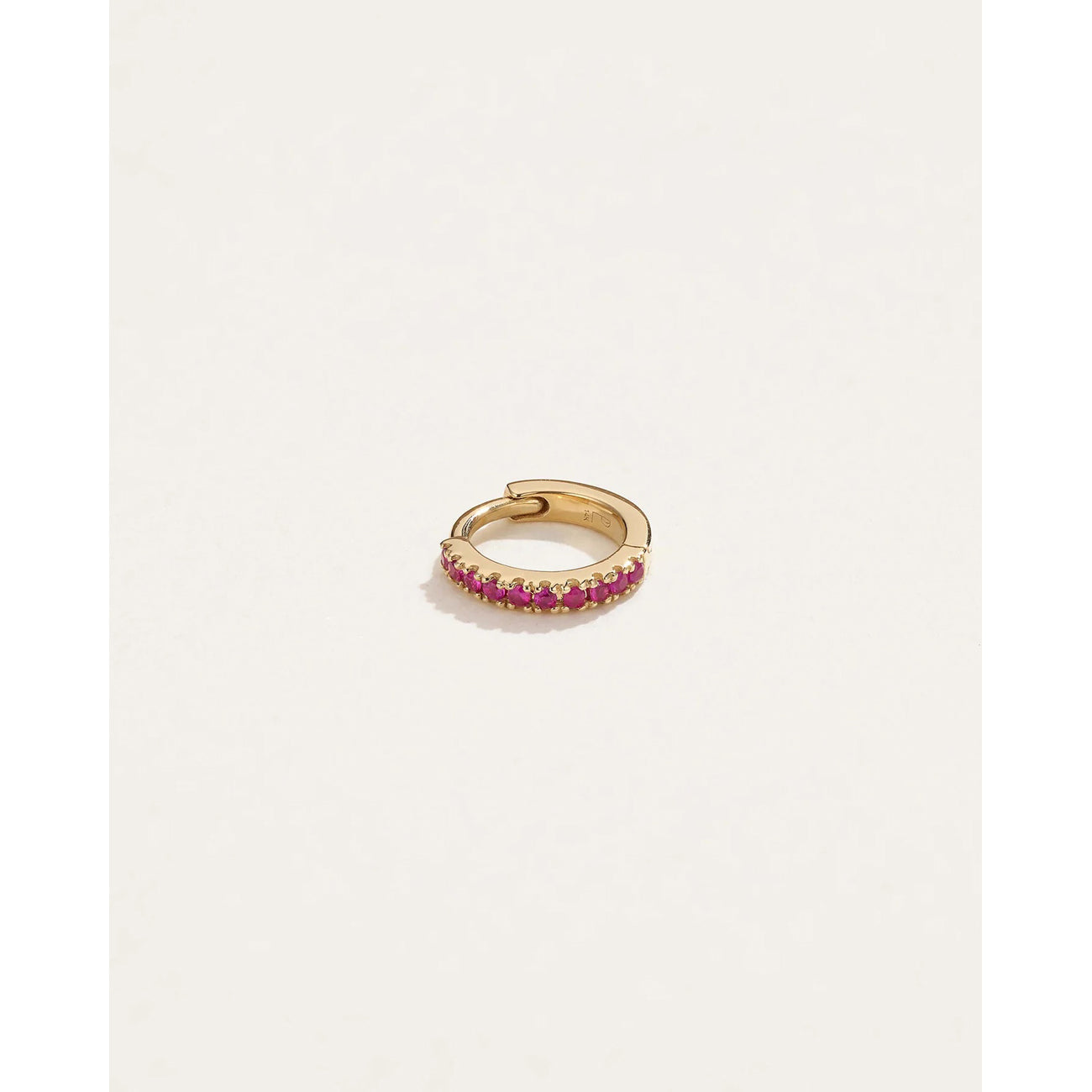 6mm ruby pavé huggie