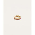 6mm ruby pavé huggie