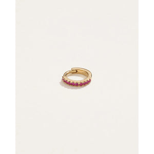 6mm ruby pavé huggie