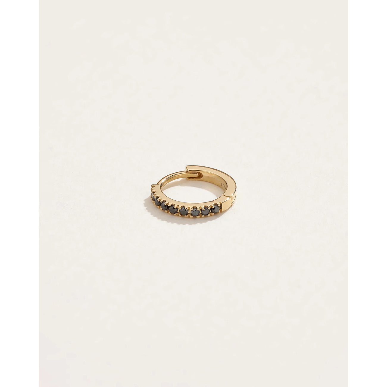 8mm black diamond pavé huggie