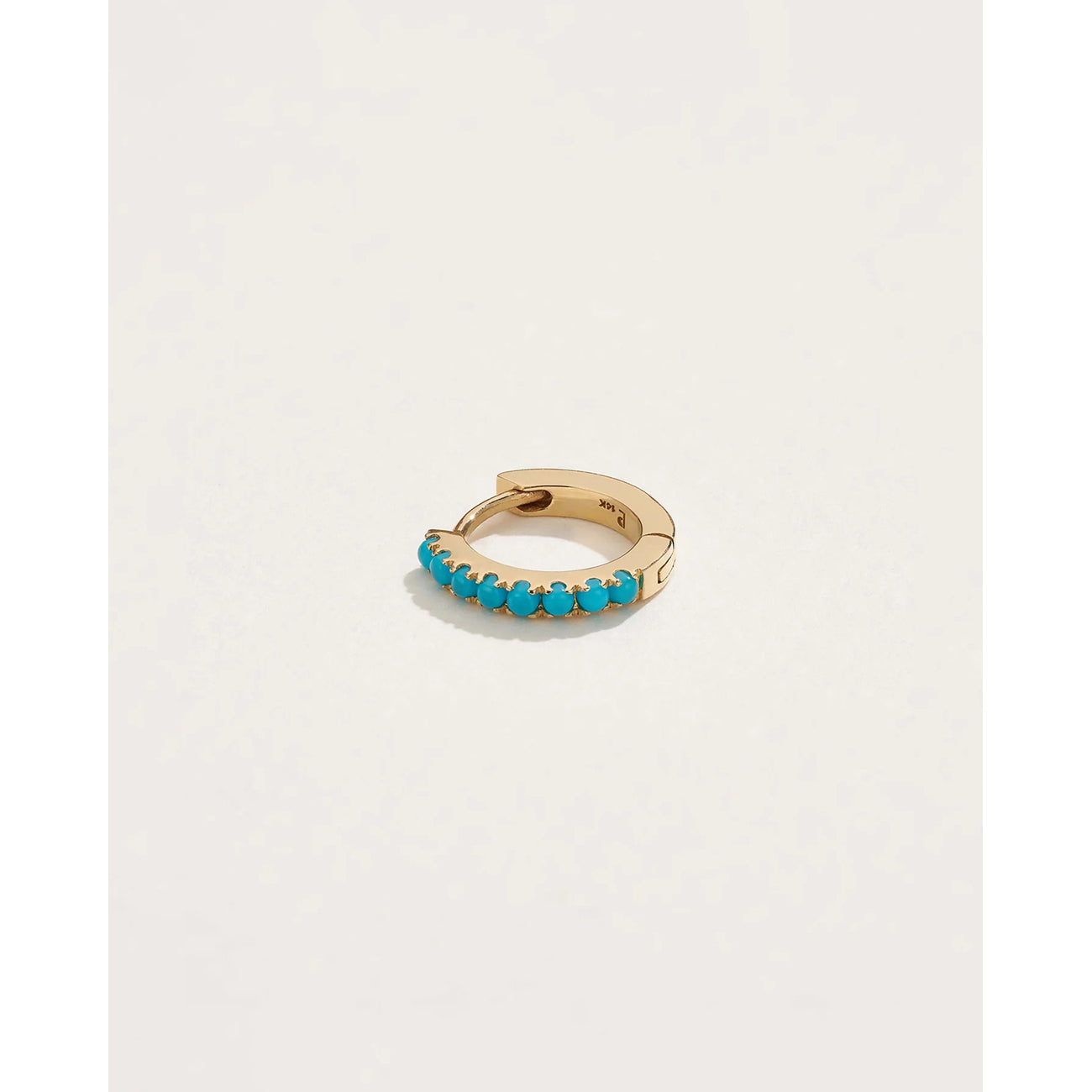 8mm turquoise pavé huggie