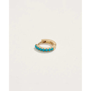 8mm turquoise pavé huggie