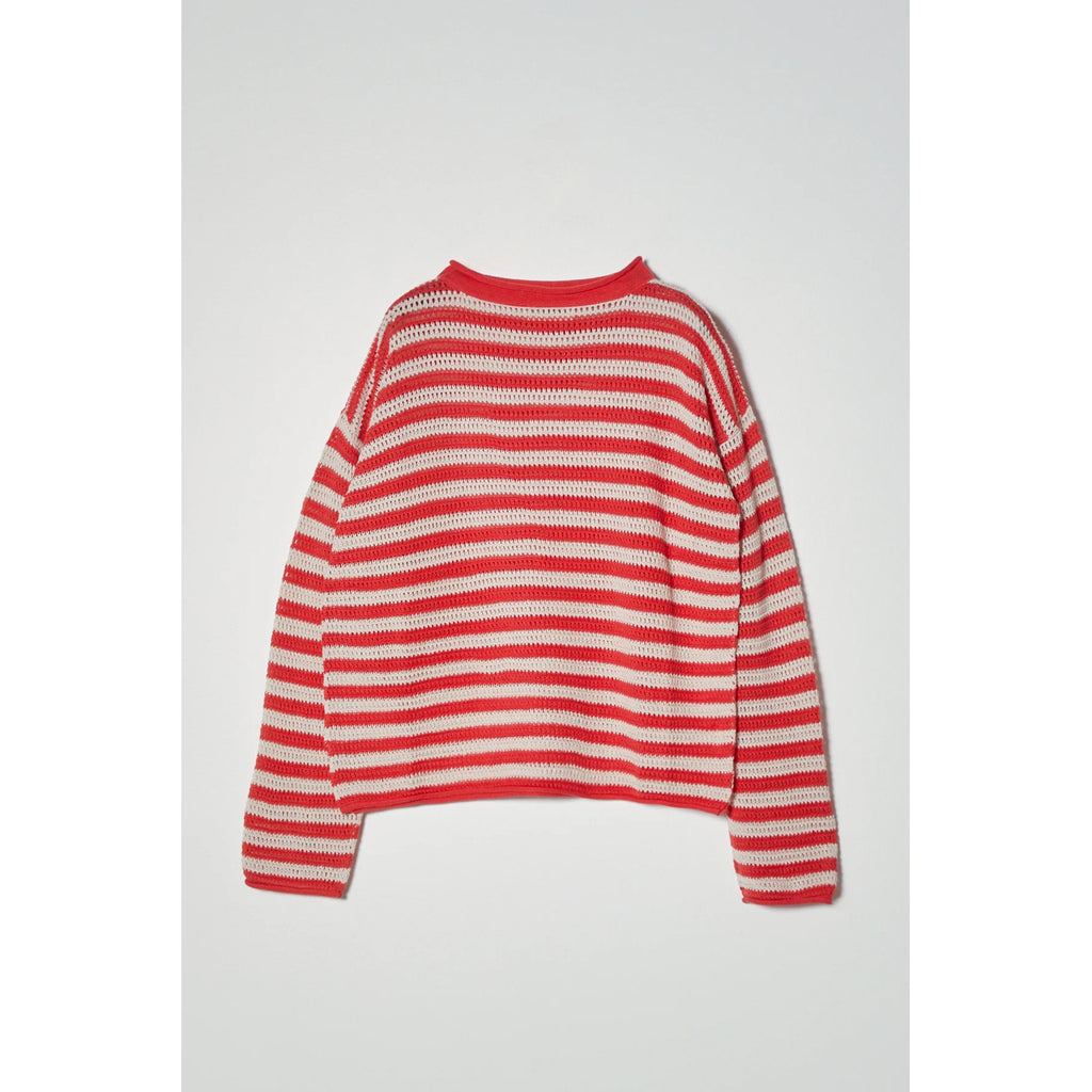 leilani sweater in red+eggnog