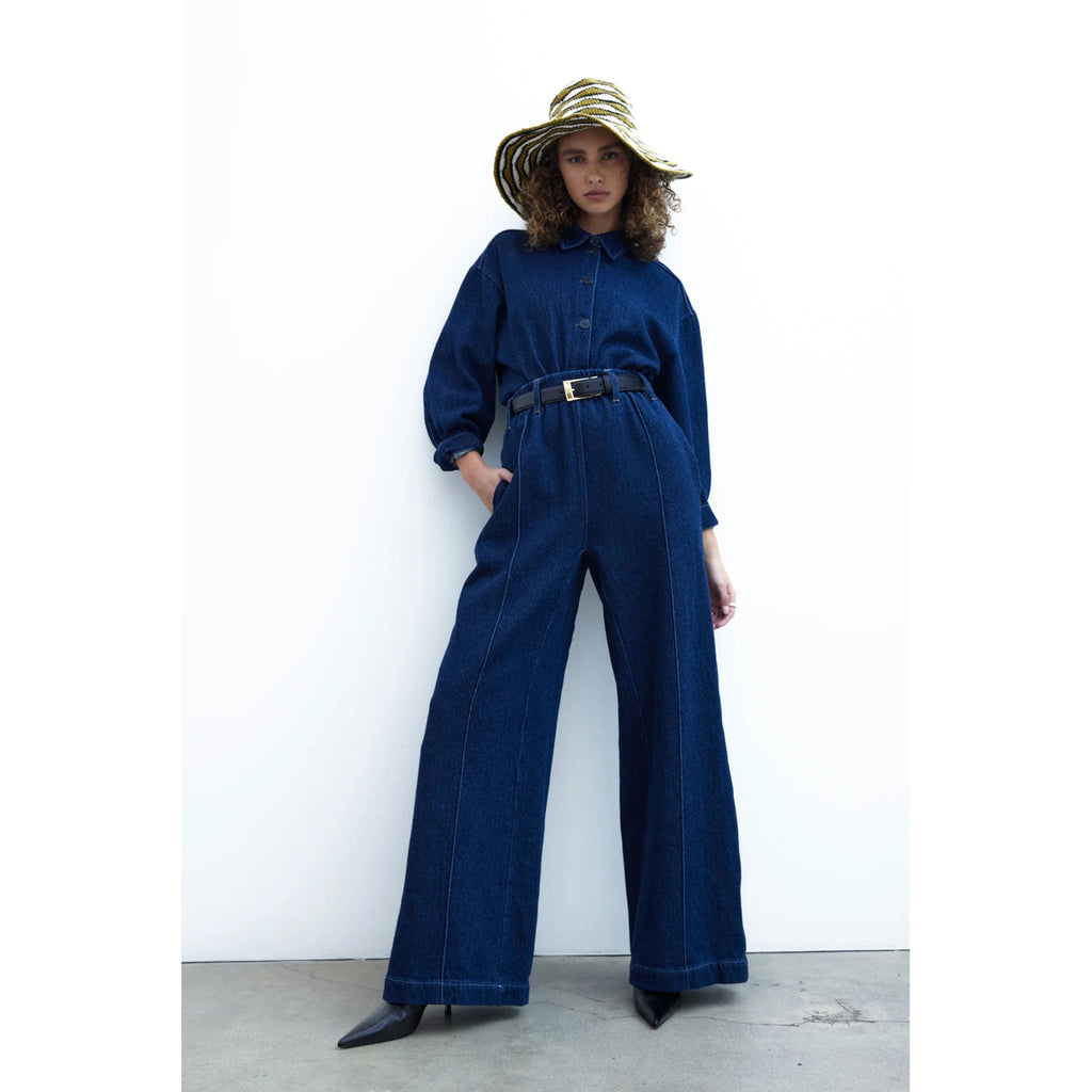 wide pants in denim