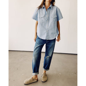 s/s western shirt in chambray