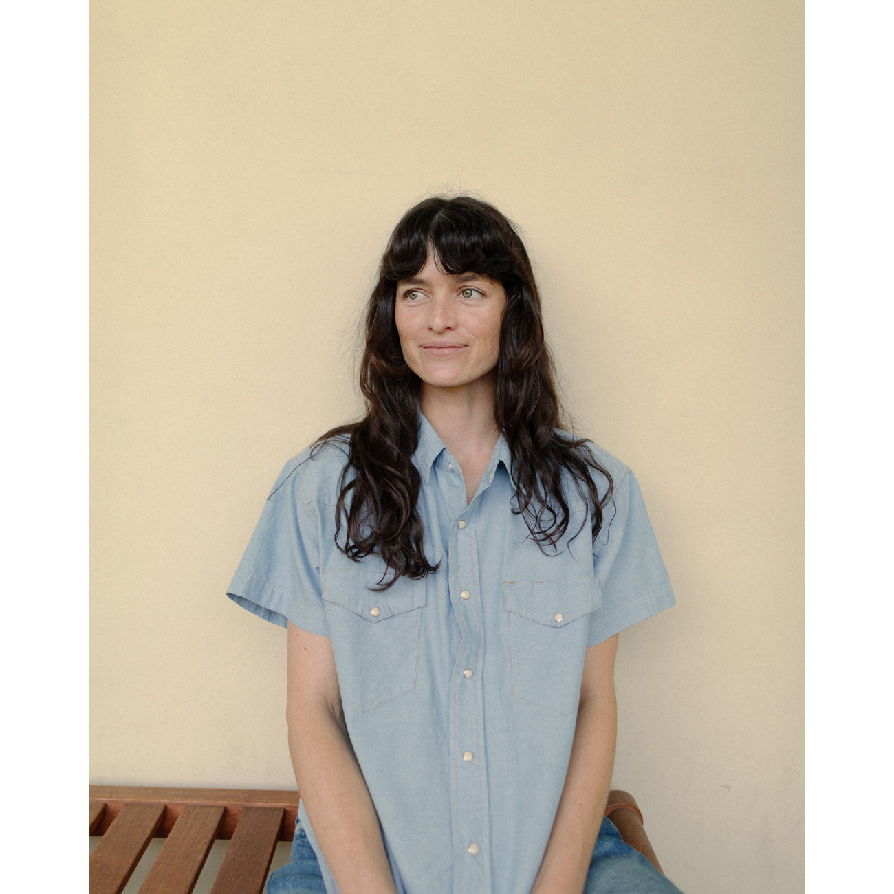 s/s western shirt in chambray
