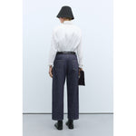 denim straight pants in indigo