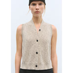 flecked cotton vest in natural