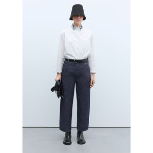 denim straight pants in indigo