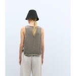 boat neck waistcoat in taupe