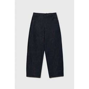 denim straight pants in indigo