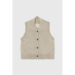 flecked cotton vest in natural