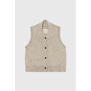 flecked cotton vest in natural