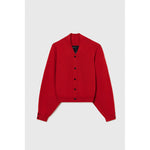 merino wool cardigan in red