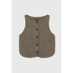 boat neck waistcoat in taupe