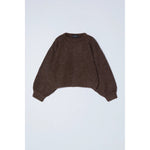 balloon sleeve sweater in chocolate brown