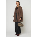haori coat in chocolate brown