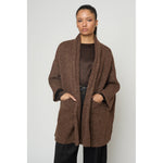 haori coat in chocolate brown