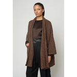 haori coat in chocolate brown