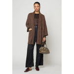 haori coat in chocolate brown