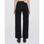 high rise wide leg crop in black