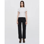 high rise wide leg crop in black