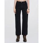 high rise wide leg crop in black