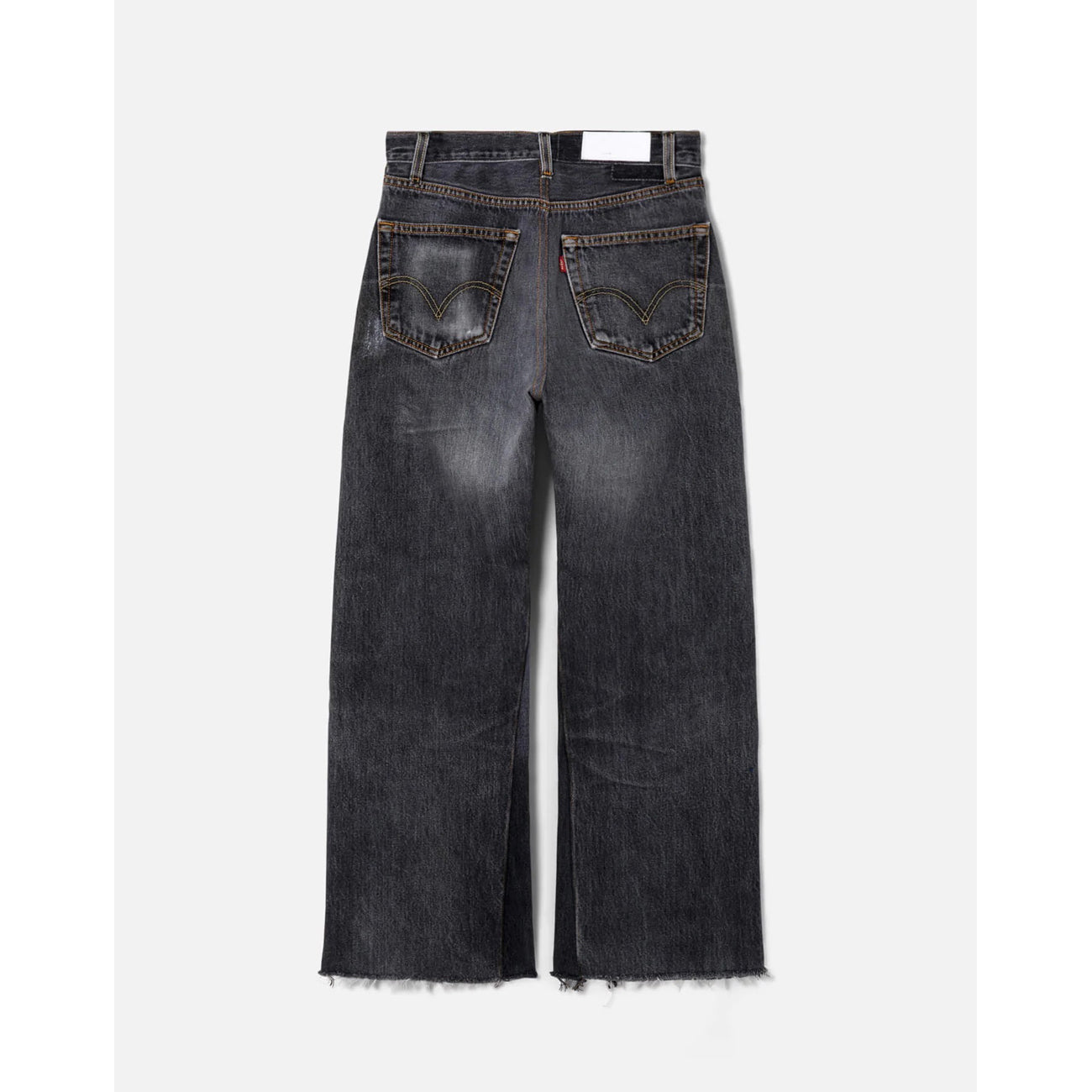 high rise wide leg crop in black