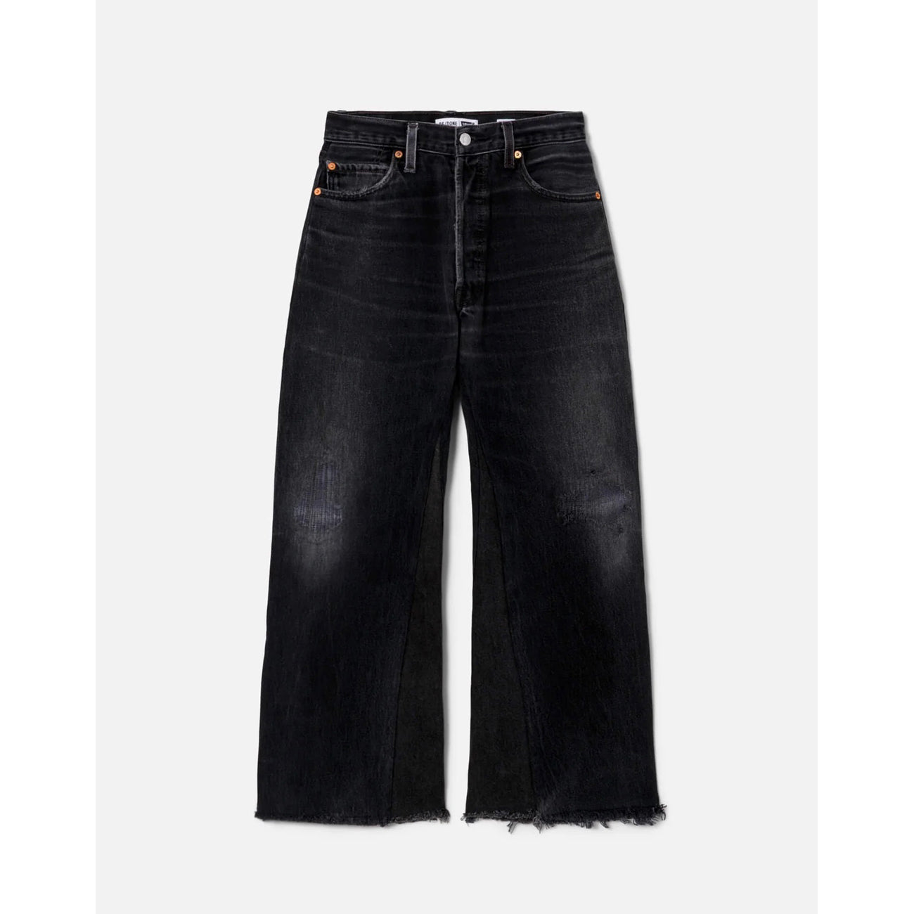 high rise wide leg crop in black