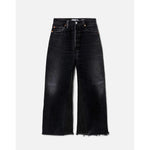 high rise wide leg crop in black