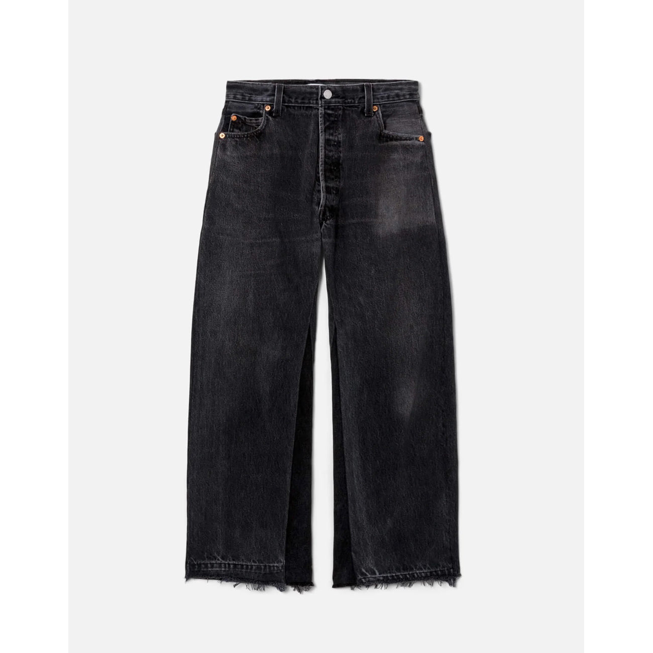 high rise wide leg crop in black