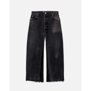 high rise wide leg crop in black