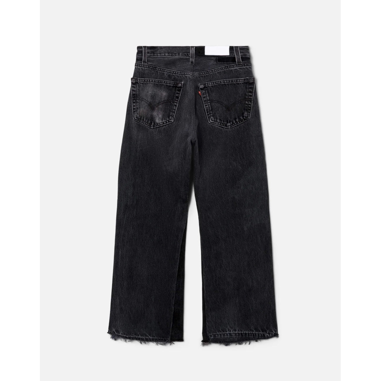high rise wide leg crop in black