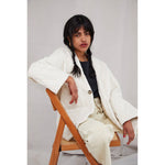 quilted kimono coat in natural
