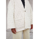 quilted kimono coat in natural