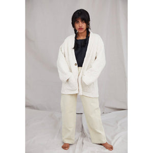 quilted kimono coat in natural