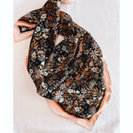 silk bandana in midnight garden