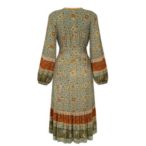 midi dress in matcha