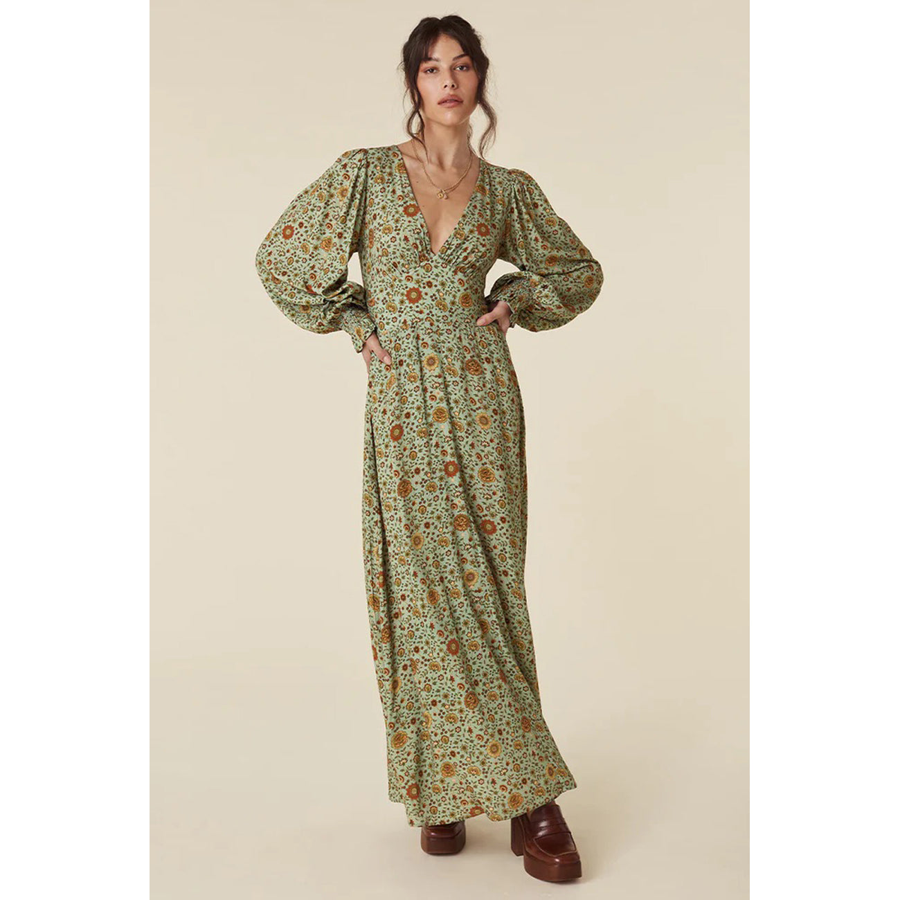 gown in matcha