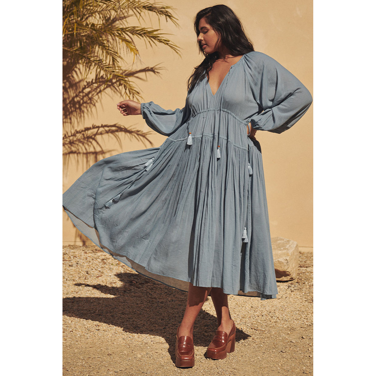Spell Belladonna Gown in Dusty Blue XS Spell Belladonna Gown in Dusty Blue XS