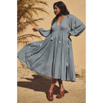 belladonna gown in dusty blue