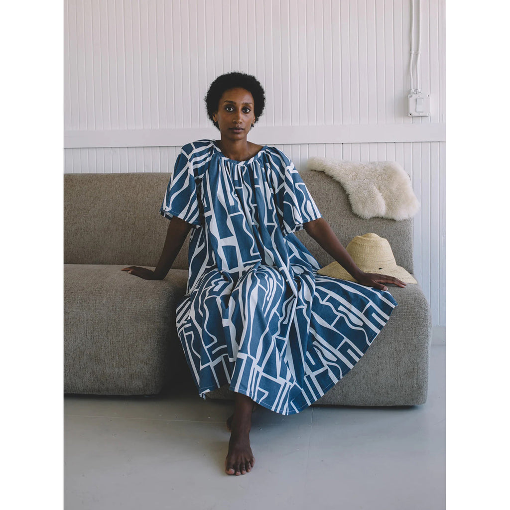 ime dress in bleu print