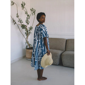 ime dress in bleu print