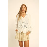 penny blouse in tangier embroidery salt