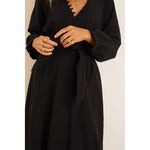 fiore maxi in black flat cotton