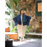 kimono jacket in indigo patchwork