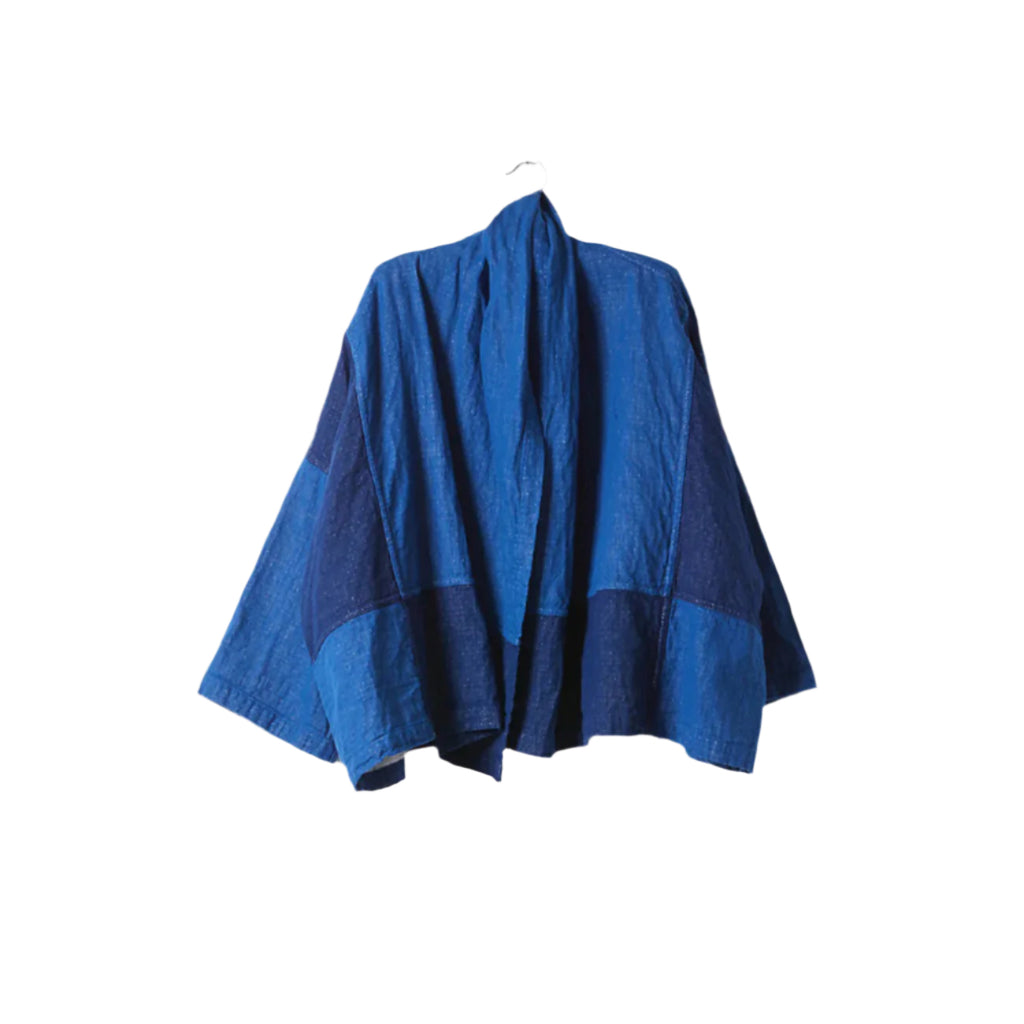 kimono jacket in indigo patchwork
