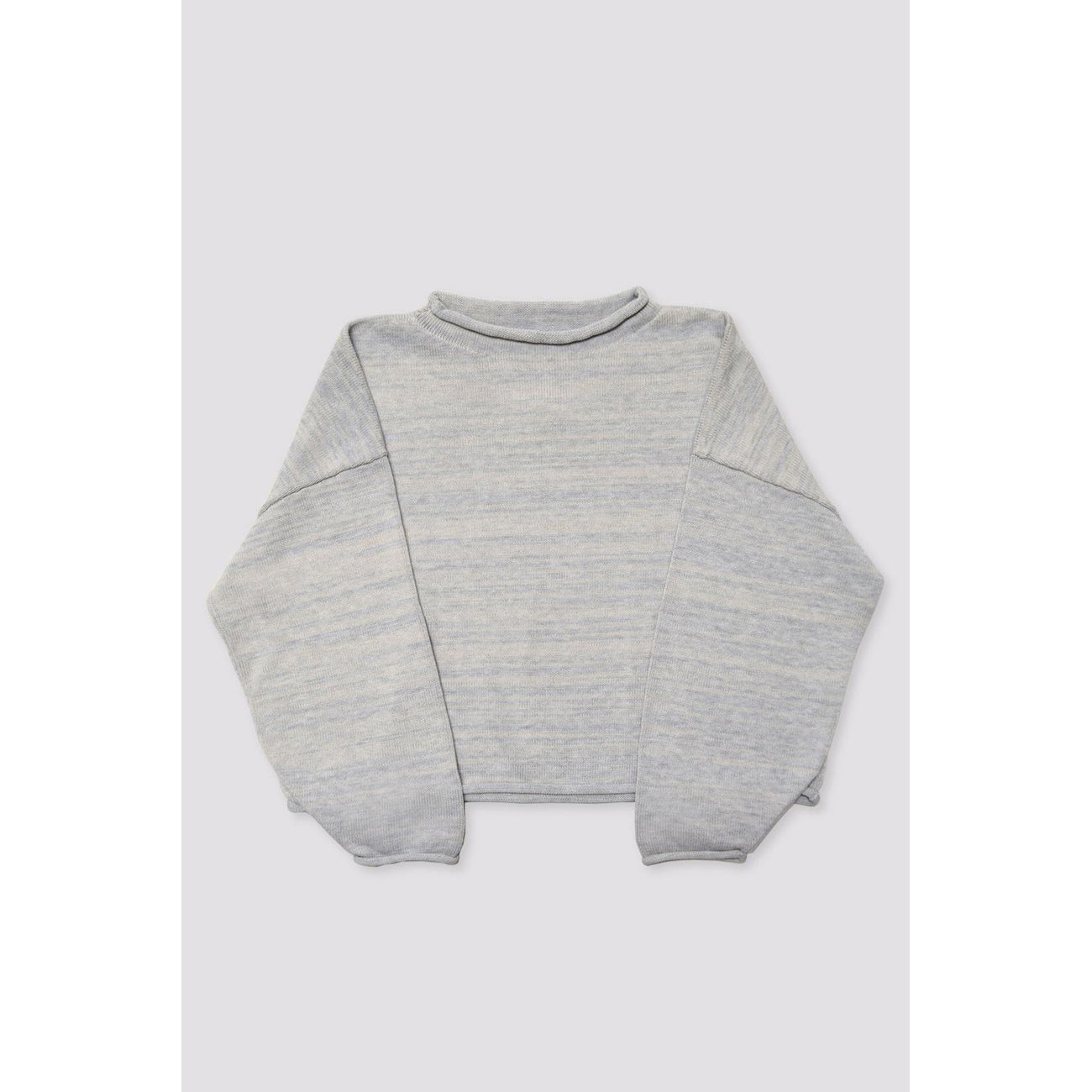 rolled sweater in heather grey