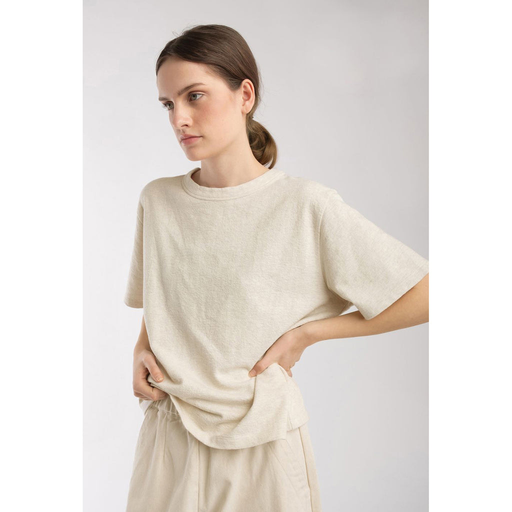 terry tee in oatmeal