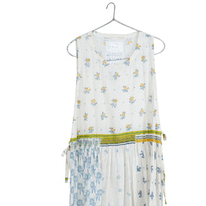 cotton apron dress in blue floral